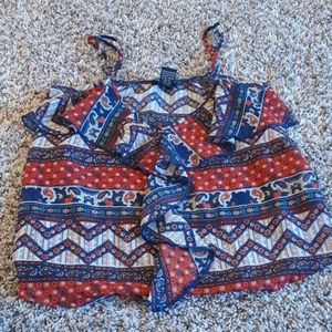 Ruffle cropped tank top